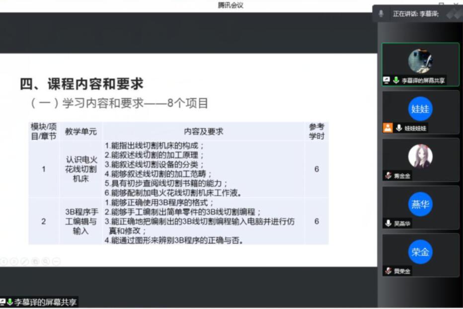 模具教研室开展线上第二轮“迎评促建” 解读课程标准和说课(程)教研活动