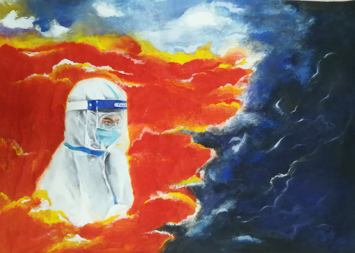 喜报！信息管理学院曹珈源同学作品《抗疫》获得省赛资格